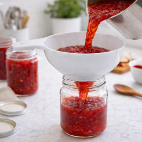 Entonnoir à Confiture Jumbo Metaltex en Plastique Blanc