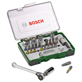 Coffret Bosch 27 pièces avec clé à cliquet et embouts de vissage