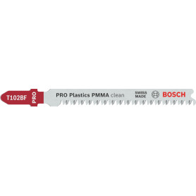 Lame de Scie Sauteuse Bosch T 102 BF Clean pour Plastique PMMA