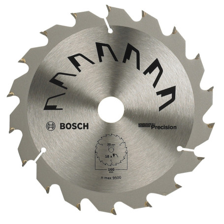 Lame de Scie Circulaire Bosch Precision 160 mm pour Bois - 18 Dents