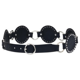 Ceinture Femme Desigual Nova en Cuir Noir - 95 cm