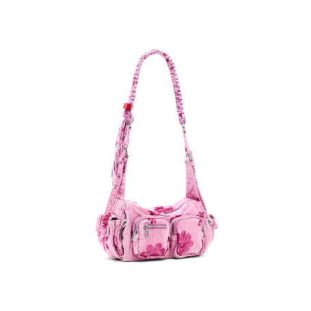 Sac à épaule Desigual Margaritas Haban en denim rose Candy Pink