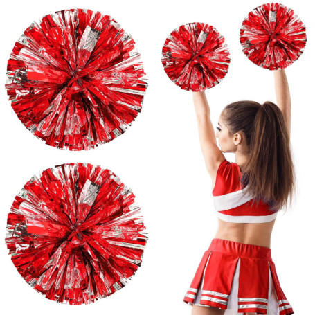 Pompons Métalliques Multicolores pour Cheerleading - 2 Pcs