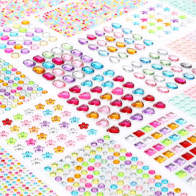 CraftWerk Lot de 1782 Pierres à Paillettes Autocollantes Colorées pour Bricolage