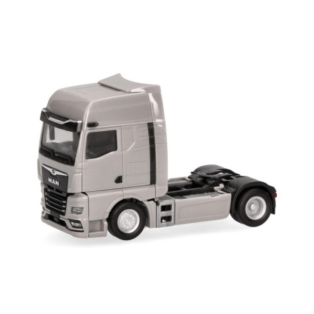 Camion Miniature Man TGX GX Tracteur 2 Essieux avec Caméras Rétroviseurs - Gris Platine - Échelle 1:87