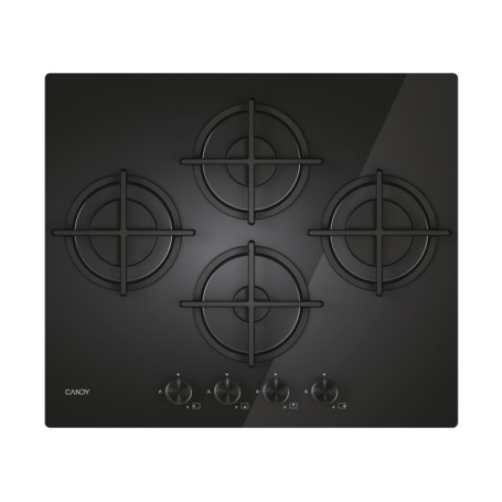 Table de cuisson à gaz Candy CSG6DTB 60 cm avec 4 brûleurs en verre noir