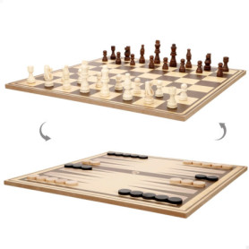 COLORBABY Jeu 3 en 1 Échecs, Dames et Backgammon - Plaisir Stratégique en Famille