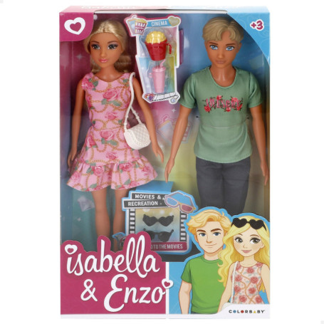Ensemble de 2 poupées articulées Isabella et Enzo avec accessoires