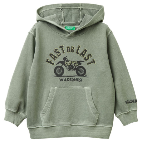 Sweat à Capuche Vert pour Enfants - United Colors of Benetton