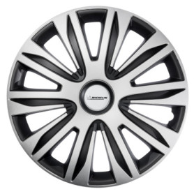 Enjoliveurs Universels Michelin Alice 15" en Plastique ABS Noir/Argenté - Lot de 4