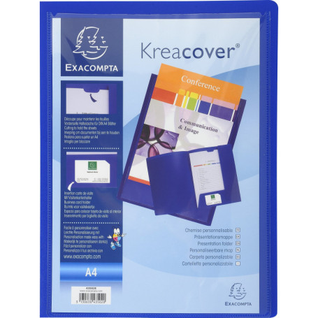 Chemise de Présentation Kreacover Exacompta - Polypropylène Souple Bleu