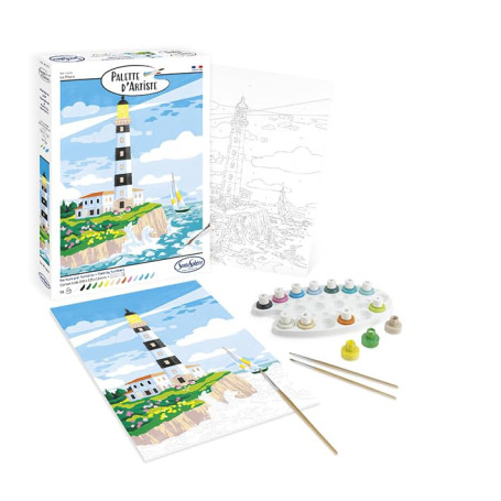 Palette d'Artiste Sentosphère - Peinture par Numéros Multicolore - 16 Couleurs Beaux Arts