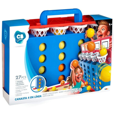 COLORBABY Jeu Panier Quatre en Ligne avec Autocollants