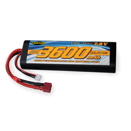 Batterie LiPO 7.4V 3600mAh 60C pour Voitures RC - Carson