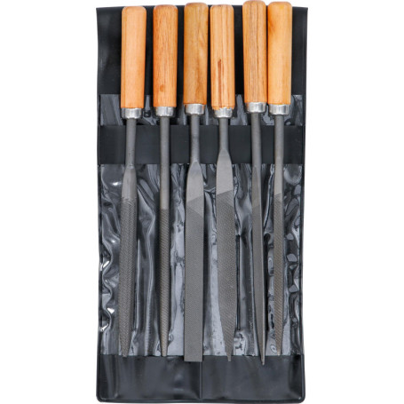 Jeu de Limes Aiguilles BGS Do it Yourself - 6 Pièces avec Manche en Bois - 100 mm