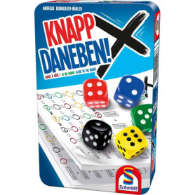 Jeu de Dés Schmidt Knapp Daneben en Boîte Métallique Multicolore