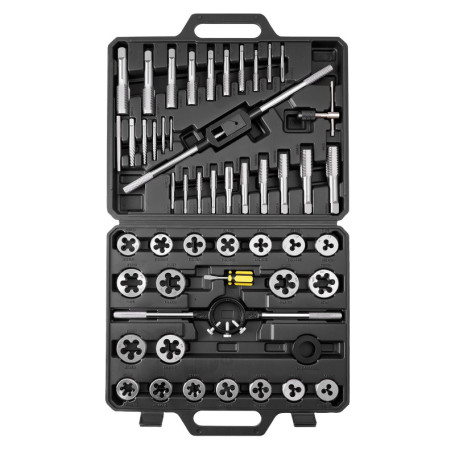 VEVOR Kit Complet de Tarauds et Filières 51 Pcs en Acier à Roulement