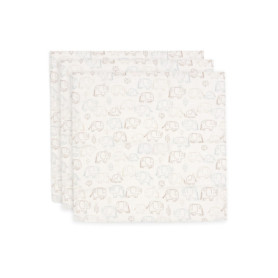 Langes en Mousseline Douce Jollein - Lot de 3 Éléphants Tales 70x70 cm