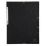 Exacompta Carton de 25 Chemises à Élastiques Noir - Pochettes 3 Rabats A4