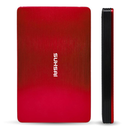 Disque Dur Externe Portable SUHSAI 500 Go USB 3.0 - Rouge