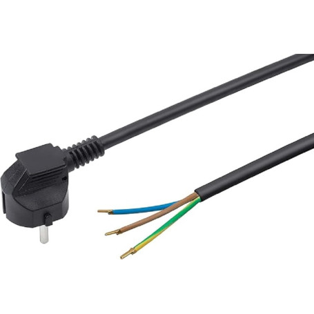 Câble d'alimentation Meister H05VV-F 5 m Noir 3 fils 16 A