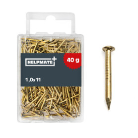 Clous à Enfoncer HELPMATE - Pointe Ronde Laitonnée 1,0x11 mm - 40 Pièces
