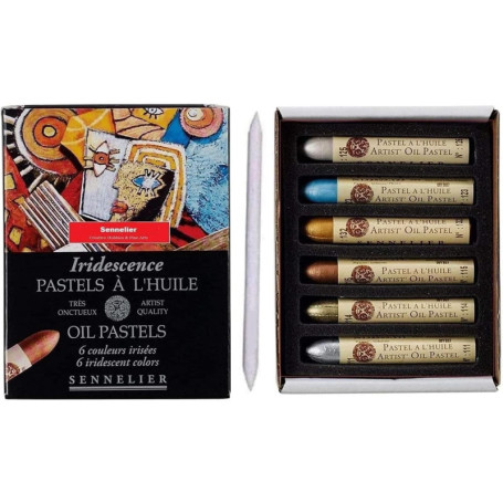 Sennelier Pastels à Huile Iridescent - Set de 6 Couleurs Éclatantes