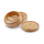 Cuiseur à Vapeur en Bambou H&H - 18 cm, 3 Pièces, Beige