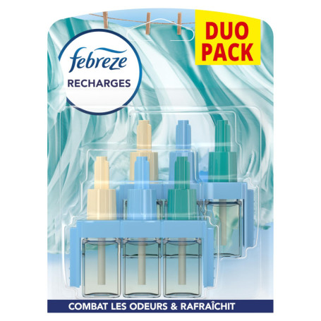 Recharge Diffuseur Électrique Febreze 3Volution - Parfum Linge Frais, 2x20ml