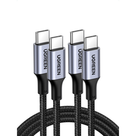 UGREEN Câble USB C vers USB C 100W - Charge Rapide 5A 20V - Lot de 2 (3M)