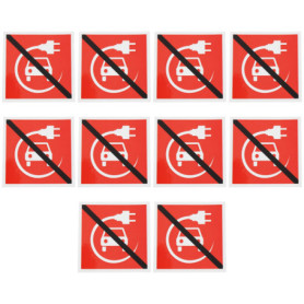 ECSiNG Lot de 10 Autocollants Avertissement Recharge Véhicule Électrique 50x50mm