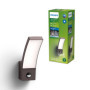 Applique Murale Philips Splay Anthracite 12W avec Détecteur de Mouvement