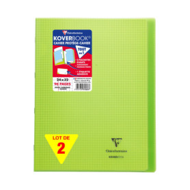 Lot de 2 Cahiers Agrafés Koverbook Verts - 24x32 cm - 96 Pages
