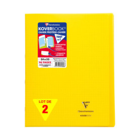 Lot de 2 Cahiers Agrafés Koverbook Jaunes - 24x32 cm - 96 Pages