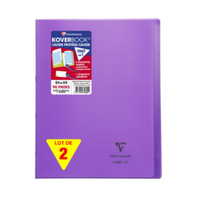 Lot de 2 Cahiers Agrafés Koverbook Violets - 24x32 cm - Clairefontaine