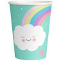 Gobelets en Papier Arc-en-Ciel et Nuage - 8 pièces - 250 ml