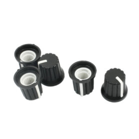 Bouton Potentiomètre Noir 6mm pour Contrôle de Volume - Lot de 5