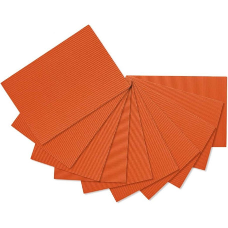 Lot de 10 plaques en carton ondulé orange A4 pour bricolage - ODETOJOY