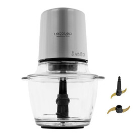 Hachoir Électrique TitanGlass 1000 de Cecotec - 500W, Bol en Verre 1L, 4 Lames en Titane