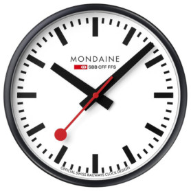 Horloge Murale Mondaine Design Suisse - 25 cm, Silencieuse et Élégante