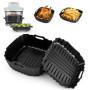 Lot de 2 Moules en Silicone VINATO pour Air Fryer - Design Évacue-Graisse
