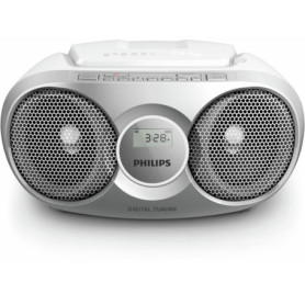 Philips AZ215S - Lecteur CD Portable Argent avec Radio FM et Entrée Aux