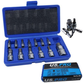 Lot de 13 Douilles Hexagonales US Pro Bergen - 2 à 14 mm avec Étui