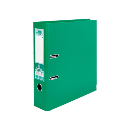 Classeur Levier Liderpapel Documenta Vert en Carton Rembordé PVC 75 mm