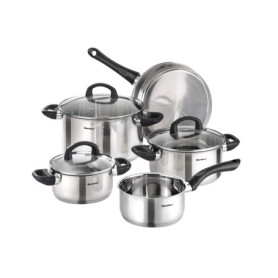 Set de Casseroles Karcher Mia en Acier Inoxydable - 5 Pièces avec Couvercles en Verre