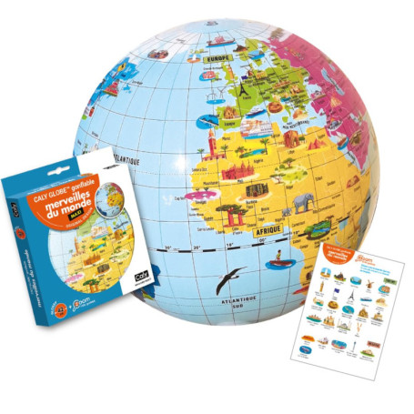 Globe Gonflable MAXI Caly - Découverte des Merveilles du Monde