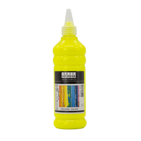 Peinture Acrylique Jaune Fluo 500 ml - SÜDOR pour Artistes