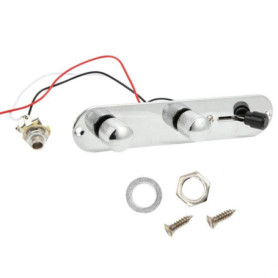 Plaque de Contrôle Pré-Câblée 3 Voies pour Guitare Telecaster Chromée