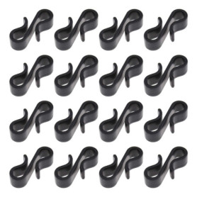 Lot de 120 crochets S en plastique noir pour guirlandes lumineuses
