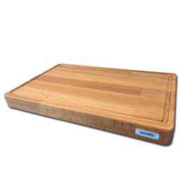 Planche à Découper en Bois de Hêtre AUSONIA avec Rainure et Pieds Antidérapants - 50x35 cm